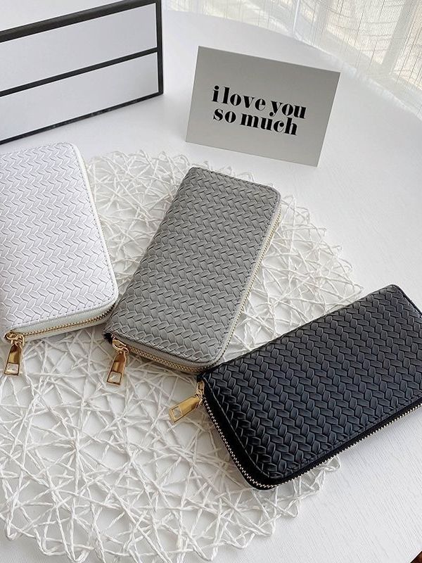 Glam Athens Retro Woven Leather Wallet