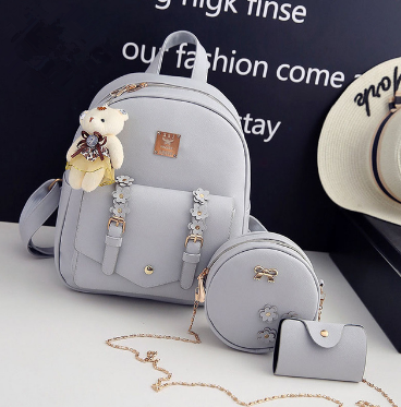 3-Piece Floral PU Leather Bag Set