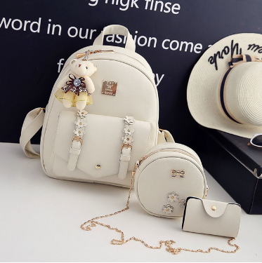 3-Piece Floral PU Leather Bag Set