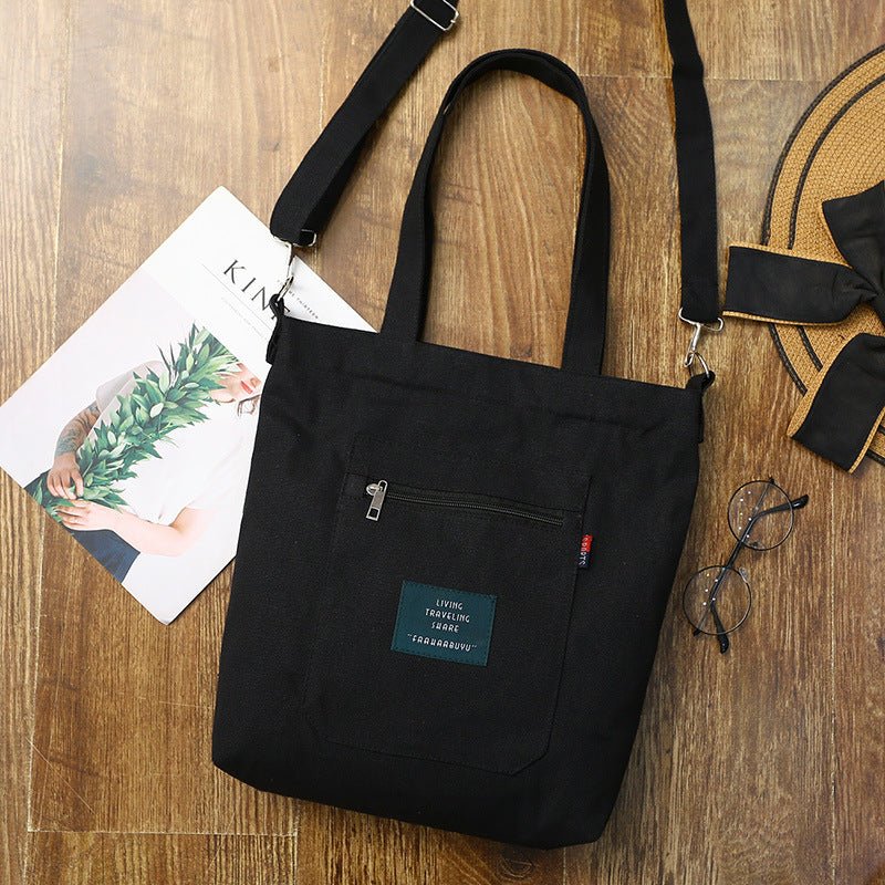 Literary Canvas Shoulder Bag - Vielle