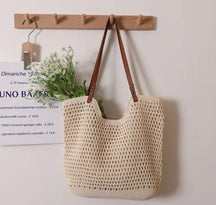 Vintage Bohemian Straw Shoulder Bag - Vielle