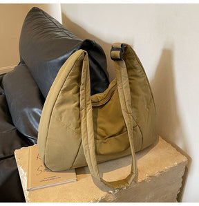 Women’s Large Nylon Dumpling Shoulder Bag - Vielle