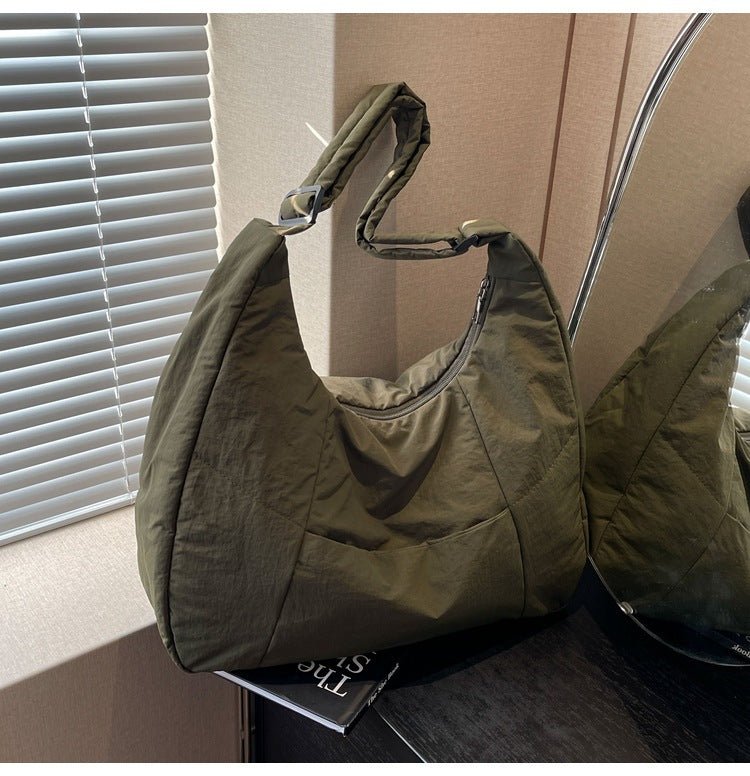 Women’s Large Nylon Dumpling Shoulder Bag - Vielle